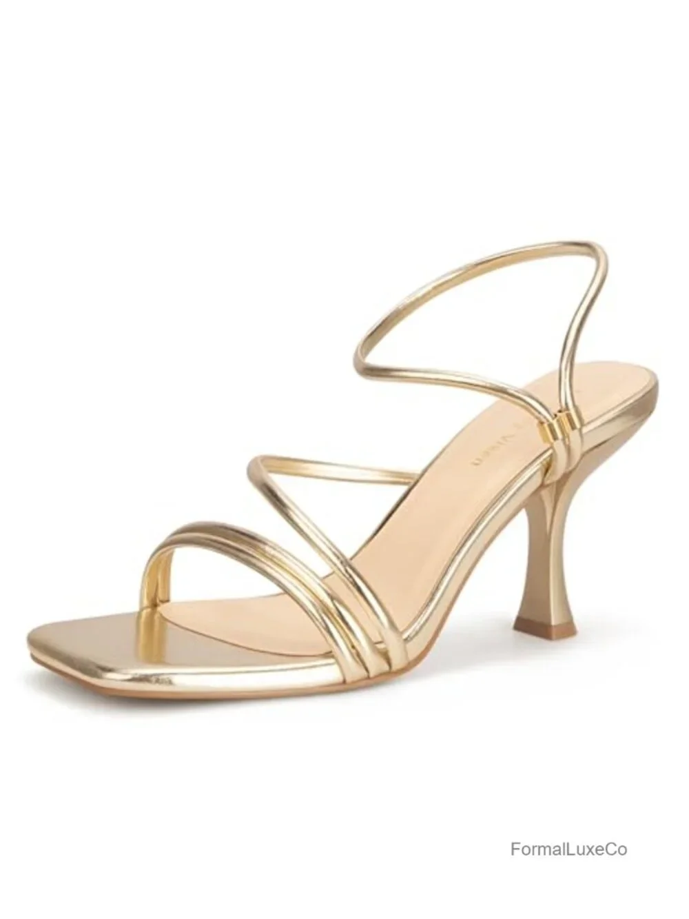 Strappy Kitten Heels Square Open Toe Party Wedding Shoes